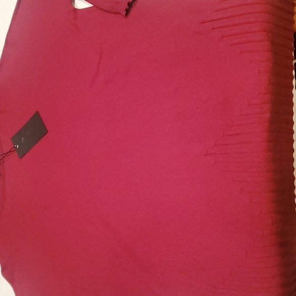 Bolide I... Long Slv Burgandy Sz XS (XL?) Sweater With Unique Design Bottom Hem - Picture 7 of 11